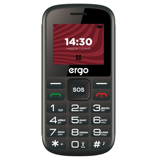 Мобільний телефон Ergo R202 Dual Sim Black Мобільний телефон Ergo R202 Dual Sim Black
