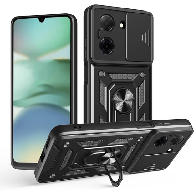 Бронь-чехол Ring Serge Armor Case Xiaomi Redmi A5 / Poco C71 (ShutCam) (Чёрный)