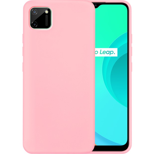 Силіконовий оригінальний 360 чохол з логотипом для Realme C11 (Рожевий)