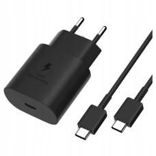 СЗУ-адаптер Samsung EP-TA800 25W (1Type-C) + кабель Type-C (Чёрный) (Уценка) (Категория 1)