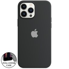 Оригінальний силіконовий круглий чохол для Apple iPhone 13 Pro Max (07) Чорний Оригінальний силіконовий круглий чохол для Apple iPhone 13 Pro Max (07) Чорний