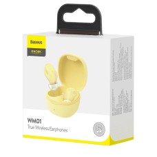 Беспроводные наушники-гарнитура вакуумные Baseus Bowie Encok WM01 (Yellow)