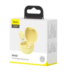 Беспроводные наушники-гарнитура вакуумные Baseus Bowie Encok WM01 (Yellow)