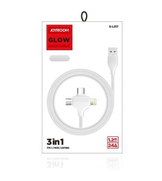 USB-кабель Joyroom S-L317 3 в 1 (Lightning / MicroUSB / Type-C) (Белый)