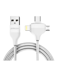 USB-кабель Joyroom S-L317 3 в 1 (Lightning / MicroUSB / Type-C) (Білий) USB-кабель Joyroom S-L317 3 в 1 (Lightning / MicroUSB / Type-C) (Білий)