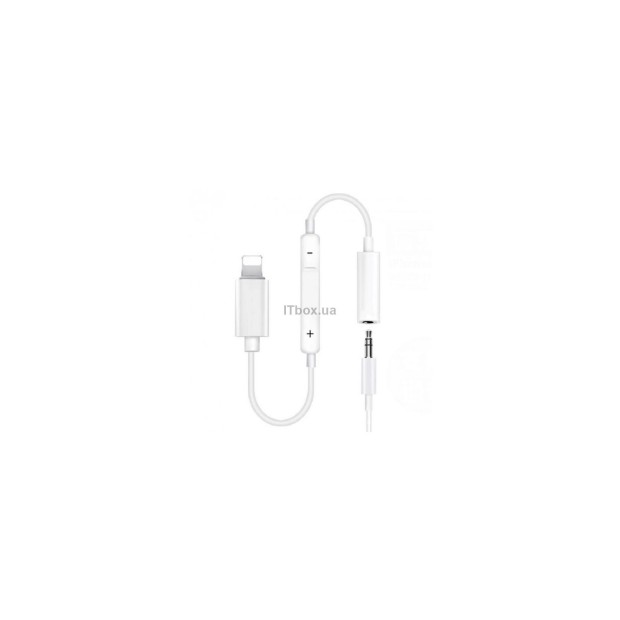 Переходник XoKo Lightning to 3,5mm + mic (Белый) OPT-MH020