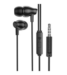 Проводные наушники-гарнитура вакуумные Borofone BM61 (Чёрный)