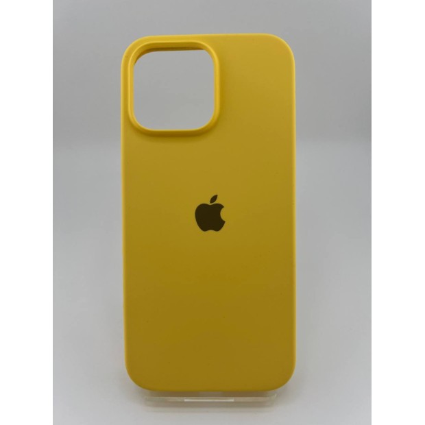 Силіконовий оригінальний круглий чохол Apple iPhone 16 Pro Max (13) Жовтий (Уцінка) (Категорія 1)
