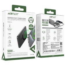 Бездротовий акумулятор Acefast M8 PD 18W 5000mAh (Чорний)