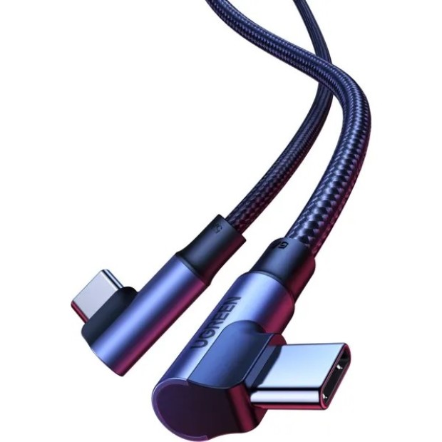 USB-кабель UGREEN US335 Angled 100W (1m) (Type-C to Type-C) (Black) (70696)