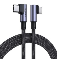 USB-кабель UGREEN US335 Angled 100W (1m) (Type-C to Type-C) (Black) (70696)
