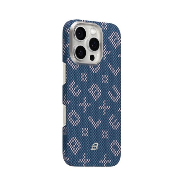 Чохол Blueo Gilded Tactile Woven Galaxy Aramid MagSafe для Apple iPhone 16 Pro (Синій) BL065 Чохол Blueo Gilded Tactile Woven Galaxy Aramid MagSafe для Apple iPhone 16 Pro (Синій) BL065