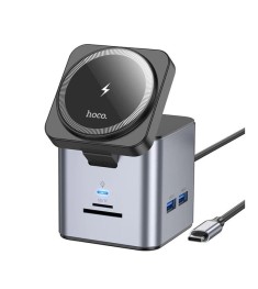 Перехідник USB HUB Hoco HB49+Бездротовий 15W (Type-C - HDTV+PD100W+USB3.0*3+SD+T.. Перехідник USB HUB Hoco HB49+Бездротовий 15W (Type-C - HDTV+PD100W+USB3.0*3+SD+T..