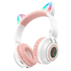 Беспроводные накладные наушники-гарнитура Borofone BO18 Cat Ear (Белый) (Уценка) (Категория 1)