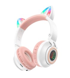 Бездротові накладні навушники-гарнітура Borofone BO18 Cat Ear (Білий) (Уцінка) (..