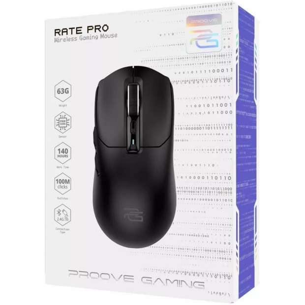 Мишка бездротова ігрова Proove Gaming Rate Pro (Чорна)