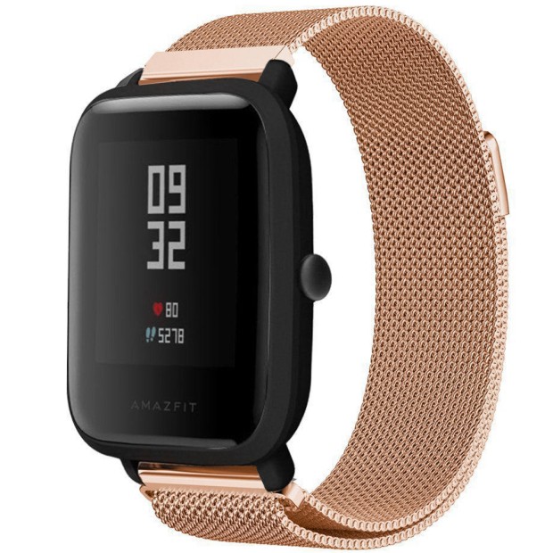Ремешок Milanese Loop Xiaomi Amazfit Bip 22мм (Розовое Золото)