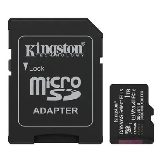 Карта памяти Kingston Canvas Select Plus Gen3 MicroSDXC 1TB (UHS-1) (A1) (Class 10) + SD-адаптер