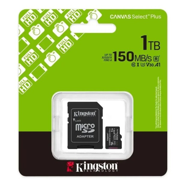 Карта пам'яті Kingston Canvas Select Plus Gen3 MicroSDXC 1TB (UHS-1) (A1) (Class 10) + SD-адаптер