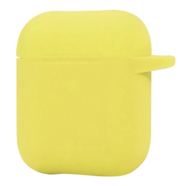 Чехол для наушников Full Silicone Case Logo Apple AirPods 1/2 (63) Canary Yellow