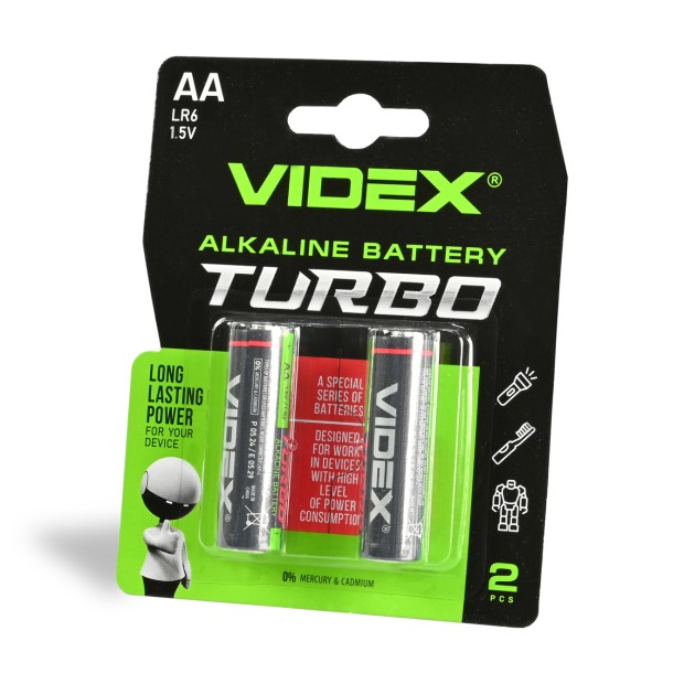 Батарейка Videx Turbo LR06 AA (2шт)