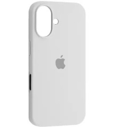Силіконовий оригінальний круглий чохол для Apple iPhone 16 (06) білий.