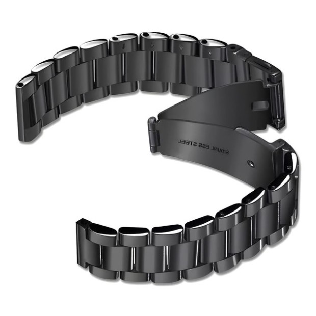 Ремінець з нержавіючої сталі універсальний магнітний 22мм (чорний)