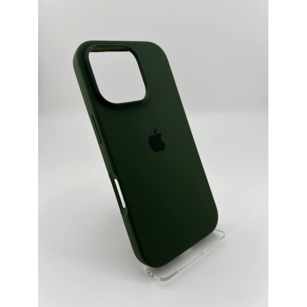 Силіконовий оригінальний чохол круглої форми для Apple iPhone 16 Pro (69) Atrovirens.