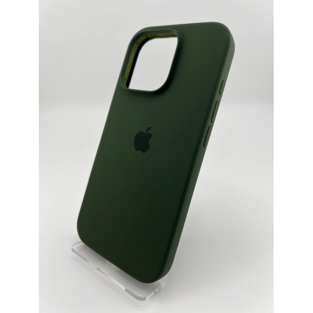 Силіконовий оригінальний чохол круглої форми для Apple iPhone 16 Pro (69) Atrovirens.