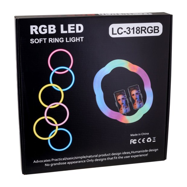 Набор для съемки LED-лампа Flower Type LC-318 (33 cm) RGB (Чёрный)