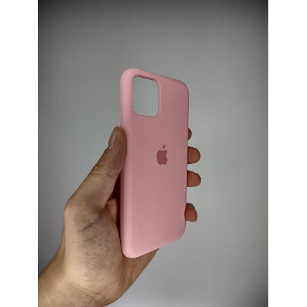 Силіконовий оригінальний чохол круглої форми для Apple iPhone 11 Pro (36) кольору цукеркового рожевого.