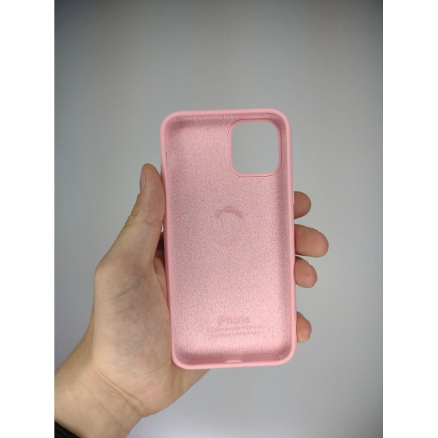 Силіконовий оригінальний чохол круглої форми для Apple iPhone 11 Pro (36) кольору цукеркового рожевого.