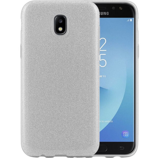 Сріблястий силіконовий чохол з глітером для Samsung Galaxy J5 (2017) J530