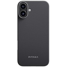 Чохол-накладка Pitaka Ultra-Slim Classic Twill 600D для Apple iPhone 16 (чорний / сірий)