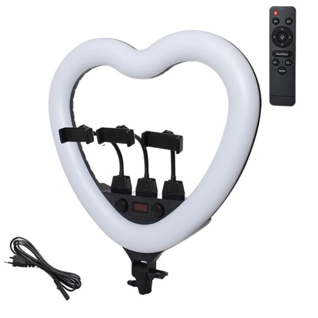 LED-лампа MJ-48 Heart (48см) RGB з пультом дистанційного керування (Чорний) набір для зйомки.