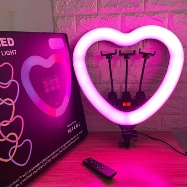 LED-лампа MJ-48 Heart (48см) RGB з пультом дистанційного керування (Чорний) набір для зйомки.