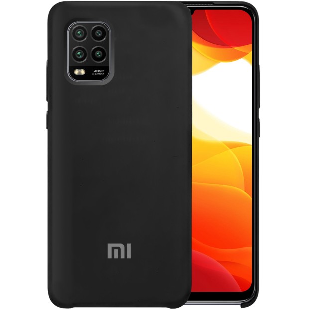 Силіконовий оригінальний чохол з логотипом для Xiaomi Mi10 Lite (Чорний) Силіконовий оригінальний чохол з логотипом для Xiaomi Mi10 Lite (Чорний)