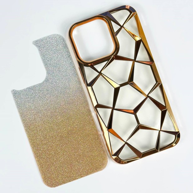 Чохол 3D Prism Metal для Apple iPhone 15 (Золотий)