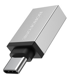 Borofone BV3 OTG adapter (USB to Type-C) (Steel)