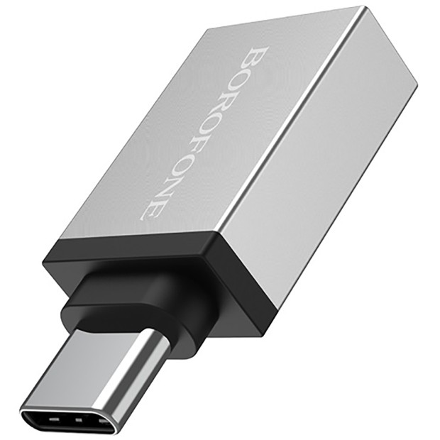 OTG-переходник Borofone BV3 (USB - Type-C) (Стальной)