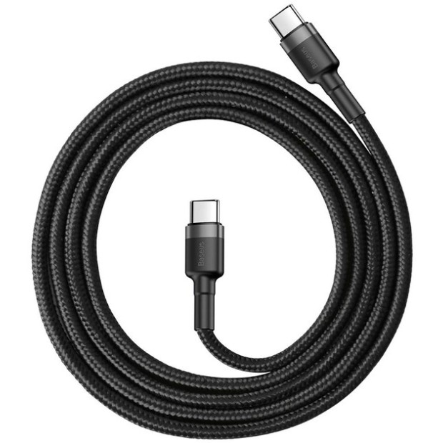 USB-кабель Baseus Cafule PD2.0 60W (1m) (Type-C to Type-C) (Чёрный/Красный) CATKLF-G91