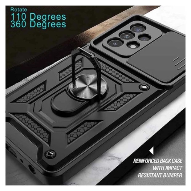 Бронь-чохол Ring Serge Armor Case для Samsung Galaxy A52  /  A52s (ShutCam) (Чорний)