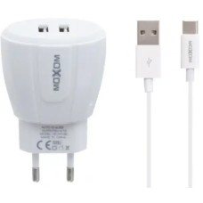 Зарядний пристрій MOXOM KH-68 + Type-C-кабель (Білий)