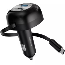 АЗУ-адаптер Proove Pulsar 65W (USB + Type-C) + встроенный Type-C кабель (Black)
