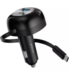 АЗУ-адаптер Proove Pulsar 65W (USB + Type-C) + встроенный Type-C кабель (Black) АЗУ-адаптер Proove Pulsar 65W (USB + Type-C) + встроенный Type-C кабель (Black)
