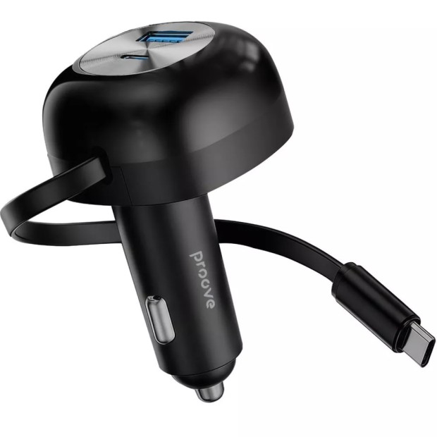 АЗУ-адаптер Proove Pulsar 65W (USB + Type-C) + встроенный Type-C кабель (Black) АЗУ-адаптер Proove Pulsar 65W (USB + Type-C) + встроенный Type-C кабель (Black)