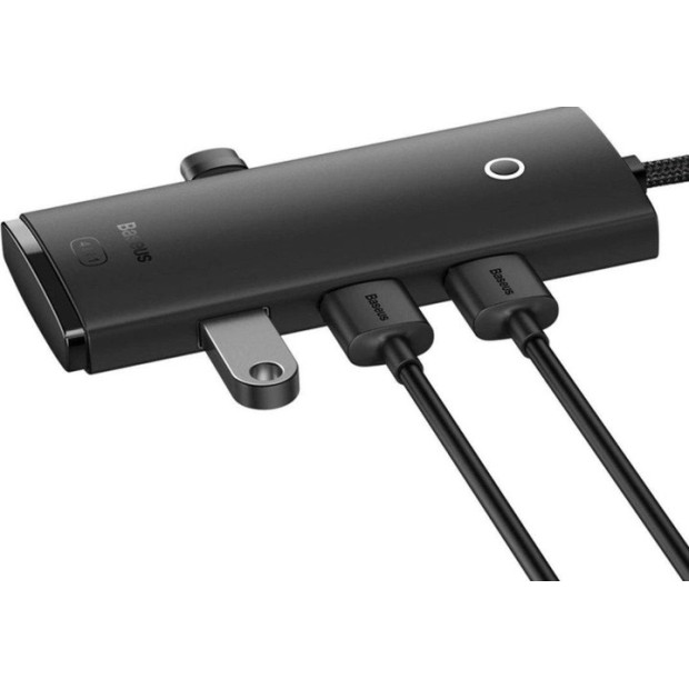 Адаптер USB HUB Baseus Lite Series (Type-C на 4 USB 3.0) (1м) (Чорний) WKQX030401