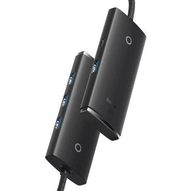 Адаптер USB HUB Baseus Lite Series (Type-C на 4 USB 3.0) (1м) (Чорний) WKQX030401