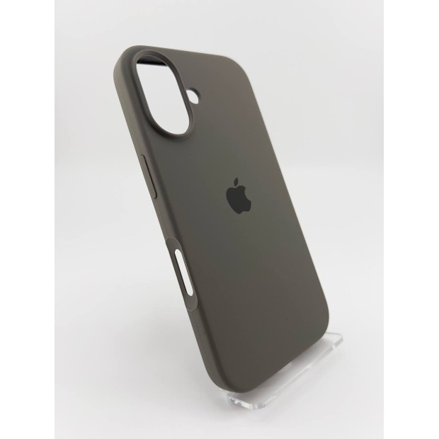 Оригінальний силіконовий чохол для Apple iPhone 16 (19) Темно-сірий