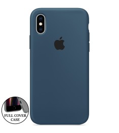 Оригінальний силіконовий чохол Apple для iPhone X  /  XS (09) темно-синього коль..